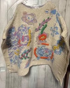 ZARA 刺繍デザイン ニット 五分袖