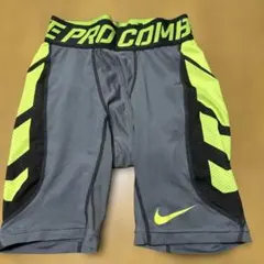 Nike Pro Combat トレーニングタイツ S グレー/イエロー
