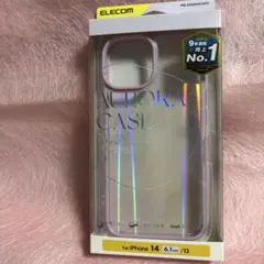 ⑨ELECOM オーロラケース iPhone 14/13用　パープル
