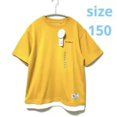 新品150イオントップバリュてまラククルーネック半袖Tシャツイエロー接触冷感男女のサムネイル
