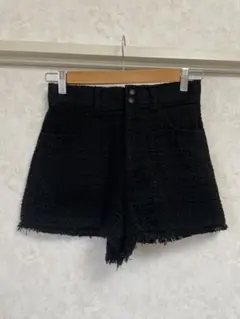【未使用】ZARA ブラックツイードショートパンツ