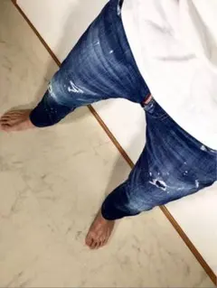 19SS DSQUARED2 ディースクエアード デニム 桜ペイント46