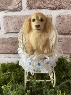 専用　羊毛フェルト　ペットカートに乗るミニチュアダックス