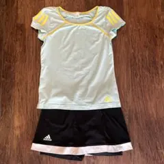 adidas テニスウェア セット 水色・黒　140女の子