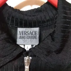 VERSACE JEANS COUTURE ブラックポロシャツ Lサイズ