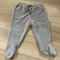 ベビーギャップ　パンツ　足つきズボン　70 グレー　ベロア　オーガニックコットン