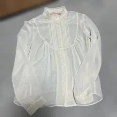 フランシュリッペ シフォン 長袖ブラウス 透け感あり 丸ボタン