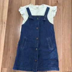 petit mineのTシャツとbreezeのジャンパースカートセット