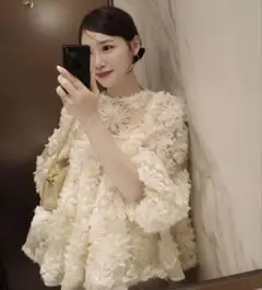 acka flower peplum blouse ホワイト - メルカリ