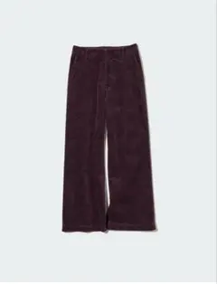 ユニクロ　コーデュロイワイドパンツ（丈標準69～71cm）ボルドー