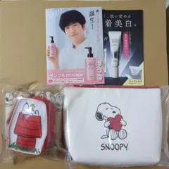 DHC スヌーピー ポーチ＆ミラー エコバッグ 2点set ノベルティ