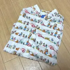 【東京ディズニーリゾート】チームディズニー 総柄 ボタンダウンシャツ Sサイズ