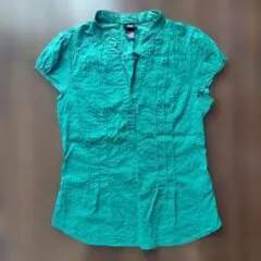 H&M 半袖ブラウス グリーンのサムネイル