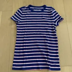 GAP ネイビー/ピンク ストライプ 半袖Tシャツ S