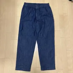ユニクロ メンズ ダークブルー デニム調パンツ Lサイズ ウエストゴム