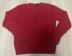 PoloRalphLauren ラルフローレン コットン100% ニット M 赤