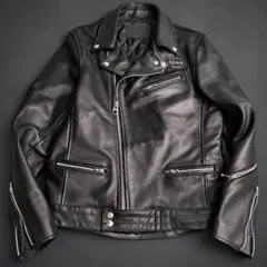 COLLARS×T.F.O.A 牛革 キルティング ダブルライダースジャケット