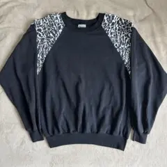 90s USA製 古着 ゼブラ／レオパード柄 切替デザイン スウェット