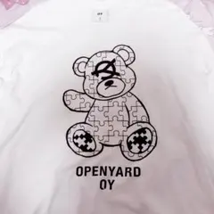 OY くま オードリー ロンT 韓国 ロングTシャツ ホワイト 白 2のサムネイル
