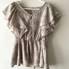 INGNI フリル花柄ペプラムブラウス