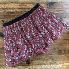 TOP SHOP トップショップ フレアーショートパンツ 花柄プリーツ　UK8のサムネイル