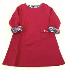 graniph 赤 七分袖 ワンピース 110 ジュナイダ