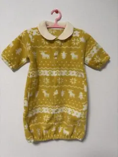 ベビー ロンパース カバーオール 50-60cm 黄色 トナカイ柄