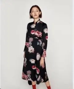 【美品】ZARA WOMAN チャイナドレス風 ロング ワンピース Sサイズ