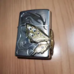 火花確認済み ZIPPO メタルジャケット サイドクロス ゴールド クロス 