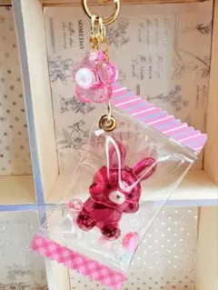 レジン キャンディバックチャーム うさぎ ピンク