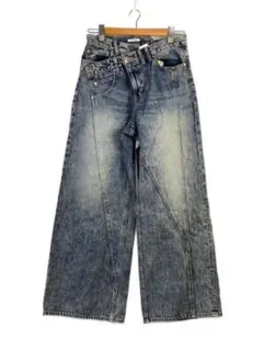 SLY JEANS クロスウエスト ワイドデニムパンツ