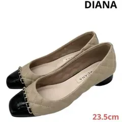DIANA ダイアナ【23.5cm】キルティングローヒールパンプス