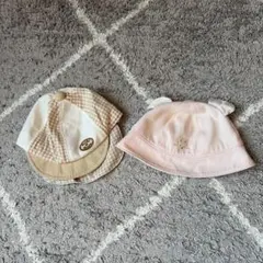 ミキハウス 新生児　ベビー帽子 2点セット