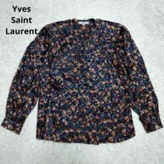 美品 90s イヴ サンローラン ブラウス ペイズリー 総柄 フリル ビンテージ 美品 90s イヴ サンローラン ブラウス ペイズリー 総柄 フリル