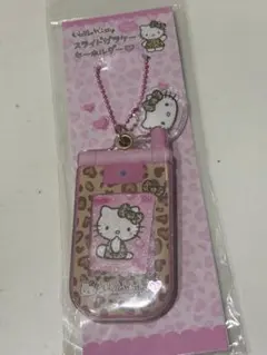 【サンリオ】キティ　スライドガラケーキーホルダー　ヒョウ柄