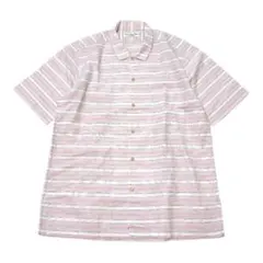 Christian Dior 90S 半袖ストライプシャツ 麻混 ピンク LLのサムネイル