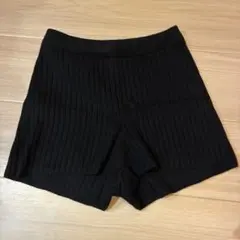 ブラック リブニット ショートパンツのサムネイル