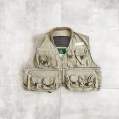 80s~ ORVIS オービス USA製 オリーブ ナイロン フィッシングベストのサムネイル