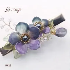 ディップアート／冬から春へ＊クリスマスローズの花束ヘアクリップ