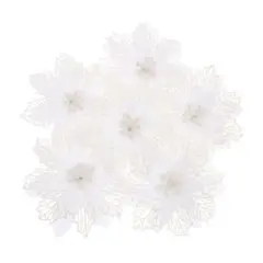 クリスマス飾り ポインセチア造花 白い花 クリスマス 6個 クリスマスリース