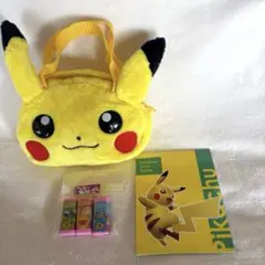 ピカチュウ ぬいぐるみポーチと消しゴム、メモ帳セット
