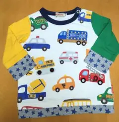 ミキハウス70はたらくくるま長袖Tシャツカットソー