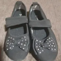 ブラック フォーマルシューズ リボン付き　18cm