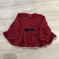 【petit main 】赤 フリル付きトップス90