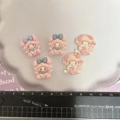 5個セット マイメロディ デコパーツ ハンドメイド素材 ネイルパーツ
