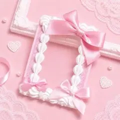 トレカケースデコホイップデコB8平成女児 レース リボン 白 ピンク
