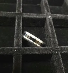 【16号】 ブラックライン ステンレスリング シルバー 6mm ユニセックス