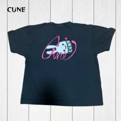 【000】CUNE キューン 半袖Tシャツ サイン L 黒 うさぎ 中古