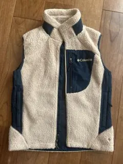 Columbia フリースベスト ベージュ/ネイビー