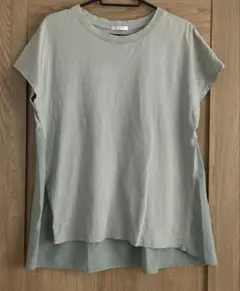 GLACIER グラシア　Tシャツ　異素材　バッグ切り替え　グリーン　L